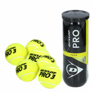 12x Professionele Dunlop Pro-tour tennisballen in koker -