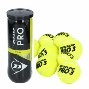 18x Professionele Dunlop Pro-tour tennisballen in koker -