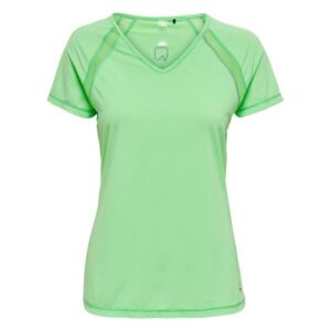 Only Play Performance SS V-neck shirt dames neon groen -