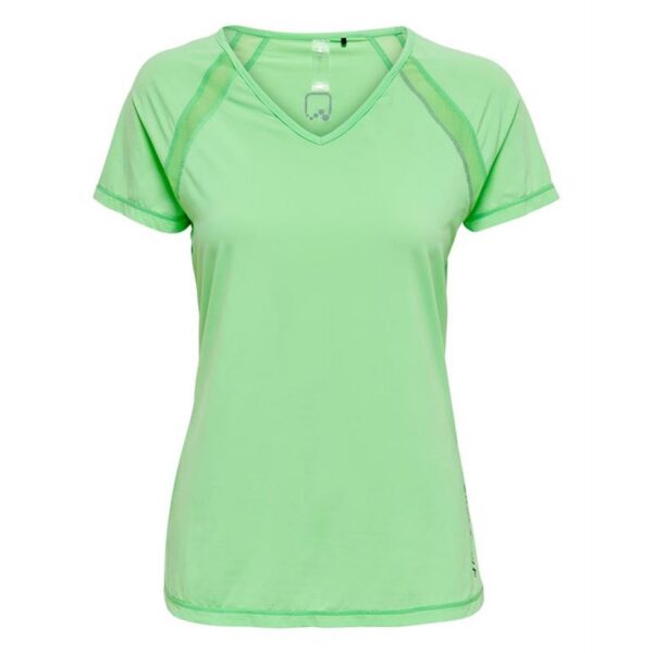 Only Play Performance SS V-neck shirt dames neon groen -