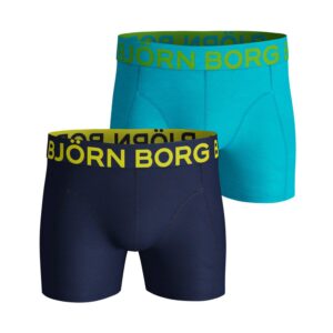Björn Borg Neon Solid boxershorts 2-pack heren blauw/geel -