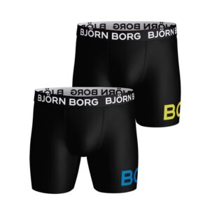 Bjorn Borg LA Performance boxershort 2-pack heren zwart/blauw/geel -