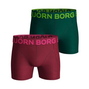Björn Borg Neon Solid boxershorts 2-pack heren groen/rood -