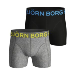 Björn Borg Neon boxershorts 2-pack heren grijs/zwart -