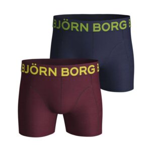 Björn Borg Neon Solids boxershorts 2-pack heren marine/bordeaux -