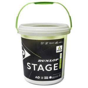 Dunlop mini tennisbal Stage 1 rubber/vilt groen/geel 60 stuks -