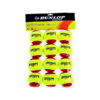 Dunlop mini tennisbal Stage 3 rubber/vilt rood/geel 12 stuks -