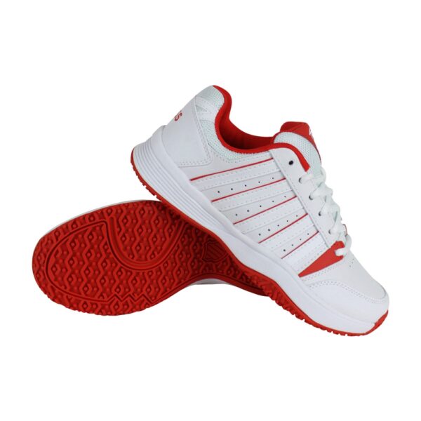 K-Swiss Court Smash Omni tennisschoenen meisjes wit/rood -