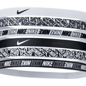 Nike Printed elastische haarbanden 6-pack unisex wit/zwart -