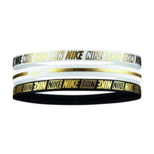 Nike Metallic haarbanden 3-pack zwart/wit/goud -