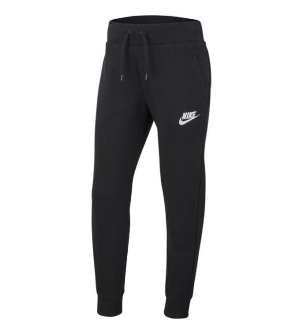 Nike NOS G NSW PE PANT.BLACK/WHITE meisjes sportbroek -